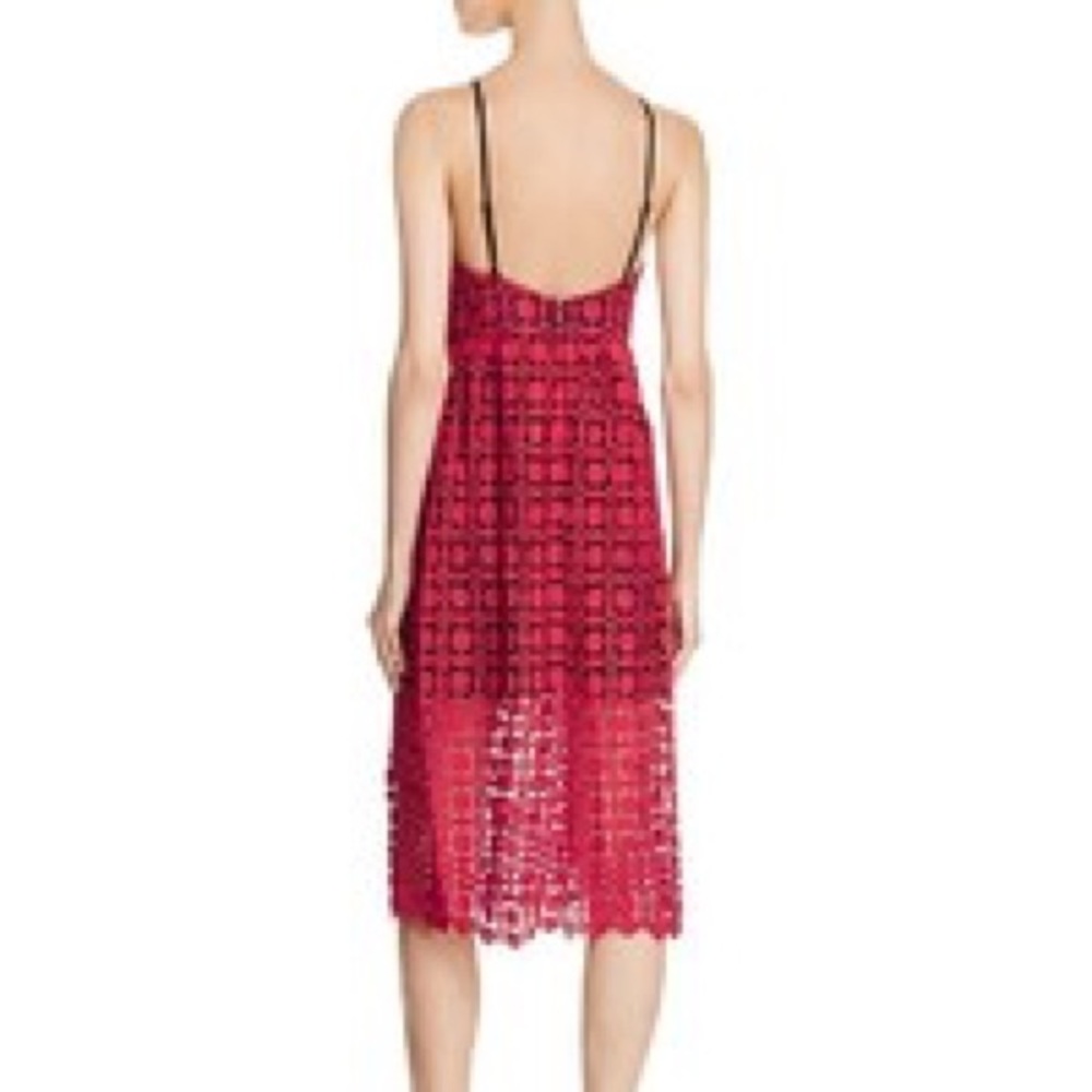 AQUA Lace High Neck Midi Dress - Picture 2 of 7